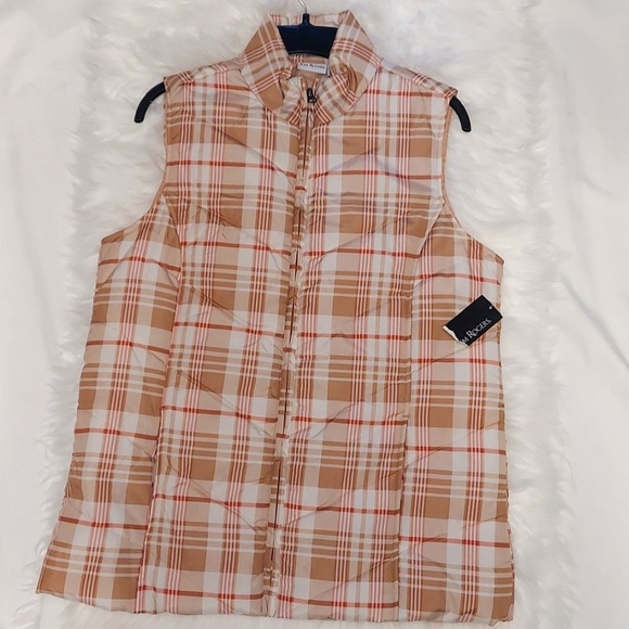 KIM ROGERS NWT Puffer Plaid Vest - Picture 1 of 8